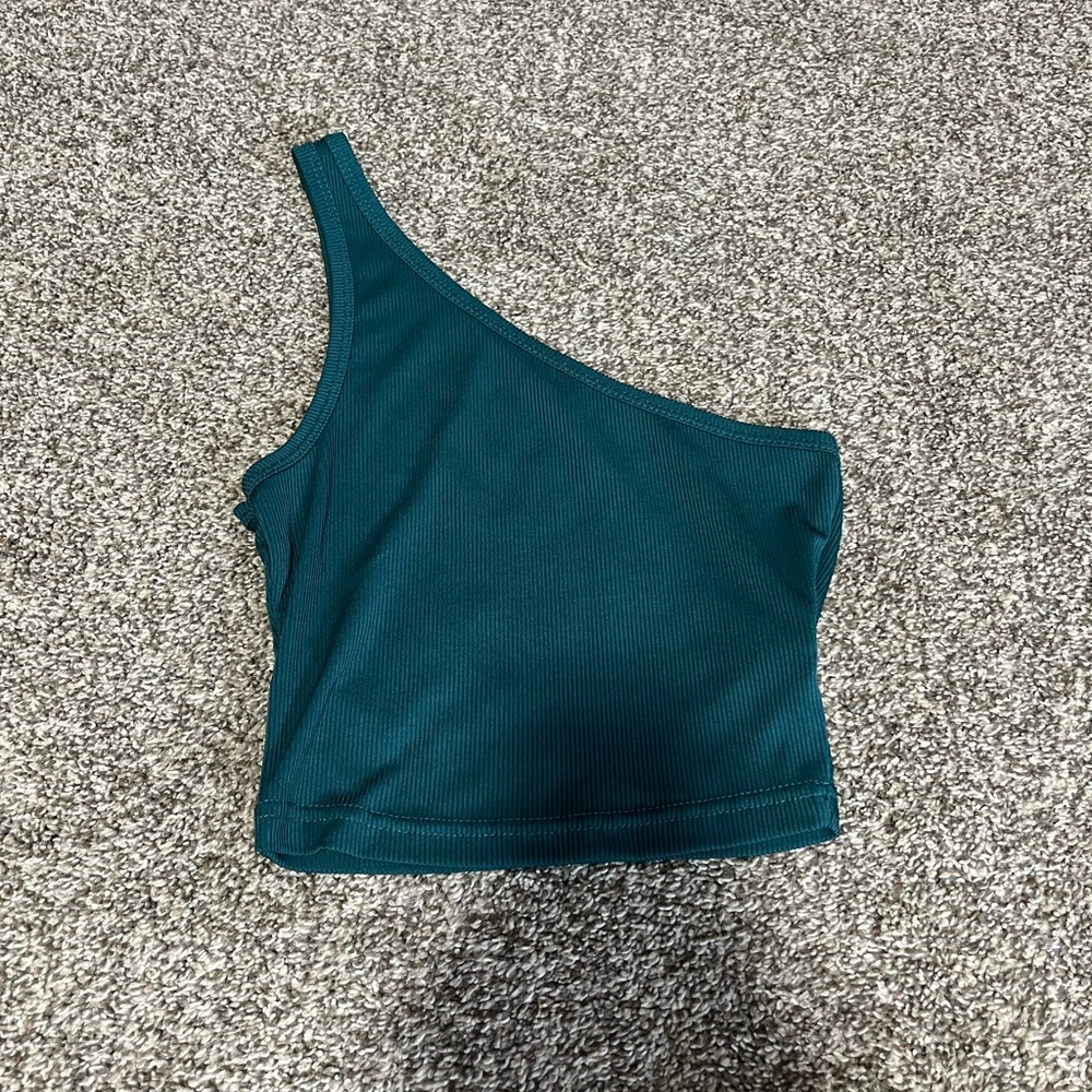 Blue one should cropped tank top